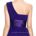 Grace Karin Novo Modelo Nice One Shoulder Chiffon Cheap Purple Prom Tube Dress CL4106-2 #